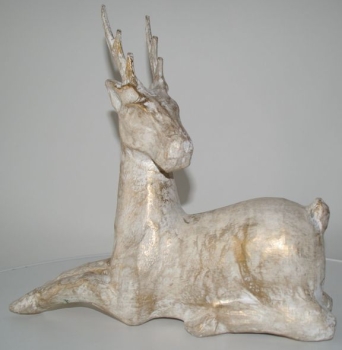 kleines Rentier, weiß mit Gold (WR-0008)