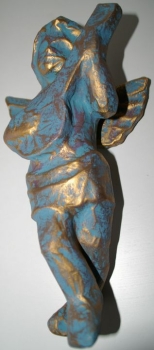 kleiner Engel mit Gitarre, blau-gold (WR-0010)