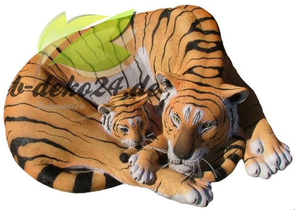 gelber Tiger mit Baby, liegend (AF-0161)