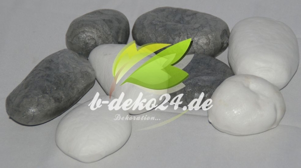 8 Steine, weiß und grau (AF-0604)