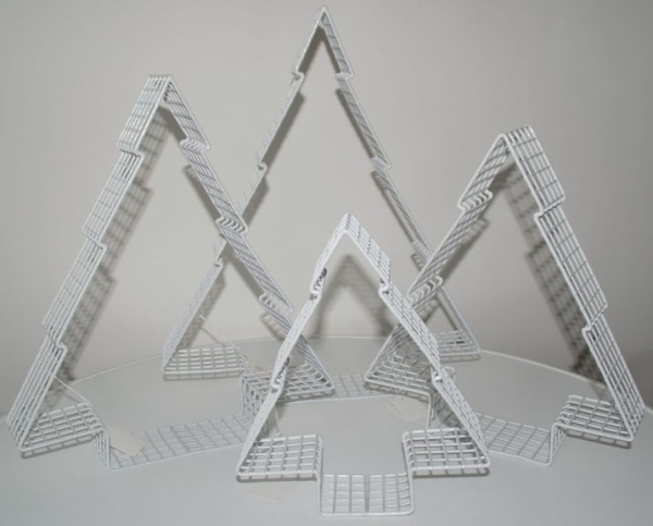 Weihnachtsbaum - Set, 4 Bäume weiß (WR-0007)