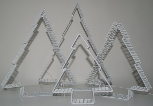 Weihnachtsbaum - Set, 4 Bäume weiß (WR-0007)